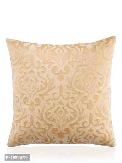 MSenterprises Cushion Covers Beige Burnt Velvet Designer Handmade Ambose for Home Bedroom Hall-thumb2