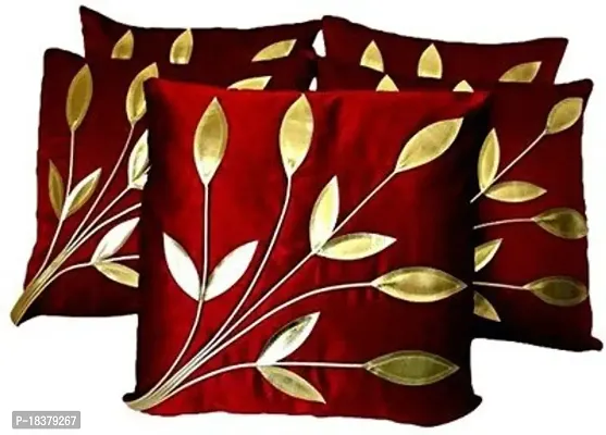 MEHROON LEAFES Cushion Cover 30 * 30 CMS Pack 5