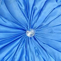 MSENTERPRISES Cushion Cover Silk Round Filled Cushion Cover Pillow (Size Standard, 40 x 40 cm) -(Set of 2) (Sky Blue Color)-thumb2