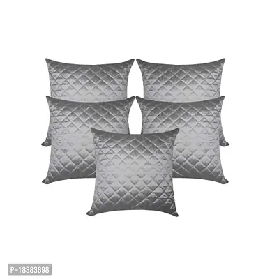 MSenterprises Cushion Covers Silver Box Quilting Cushion Cover 12 * 12 Pack of 5