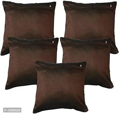 MSenterprises Velvet Burnt Ambose Cushion Covers (Brown, 60x60cm/24x24 Inch)- Pack of 5-thumb2