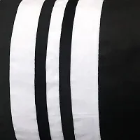 MSenterprise Cushion Covers Black  White Velvet Striped Bolster Covers Pack of 2 (40x80 Cms)-thumb2