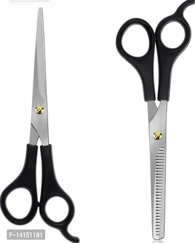 STAG Long Professional Sharp Stainless Steel Hair Cutting Scissor With Double Thinning Scissor 6.5 Inch (Set Of 2)