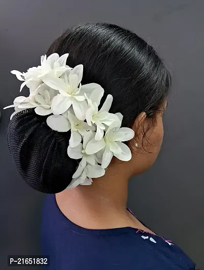 Artificial flower gajra for hair bun for bridal hair accessories for women wedding floral veni juda hair decoration for girls-thumb4