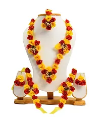 Haldi jewellery set for women bridal flower jewellery set for haldi bridal jewellery set for wedding Necklace, Earrings, Bracelet  Maang Tika set for Women  Girls (Mehandi/Haldi/Wedding/Bridal/Baby Shower)-thumb1