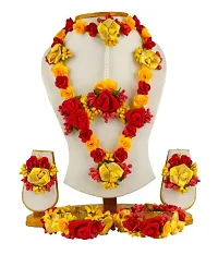 Haldi jewellery set for women bridal flower jewellery set for haldi bridal jewellery set for wedding Necklace, Earrings, Bracelet  Maang Tika set for Women  Girls (Mehandi/Haldi/Wedding/Bridal/Baby Shower)-thumb1