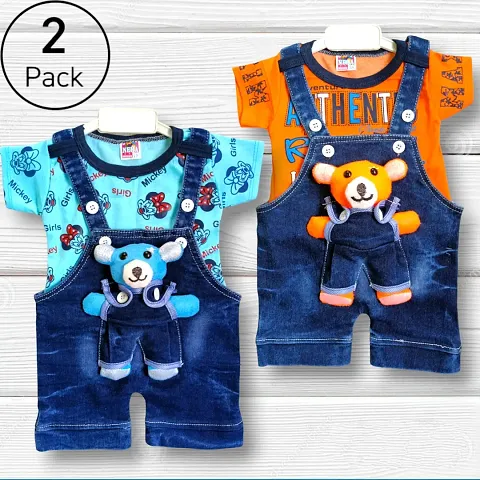 Stylish Multicoloured Cotton Printed Clothing Set For Boy Pack Of 2