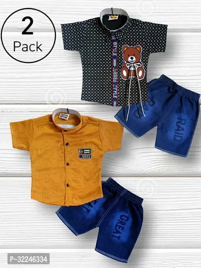 Beautiful Cotton Clothing Sets For Boys Pack Of 2-thumb0