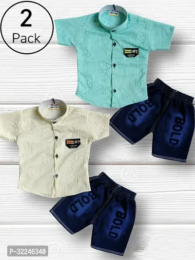 Beautiful Cotton Clothing Sets For Boys Pack Of 2-thumb0