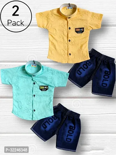 Beautiful Cotton Clothing Sets For Boys Pack Of 2-thumb0