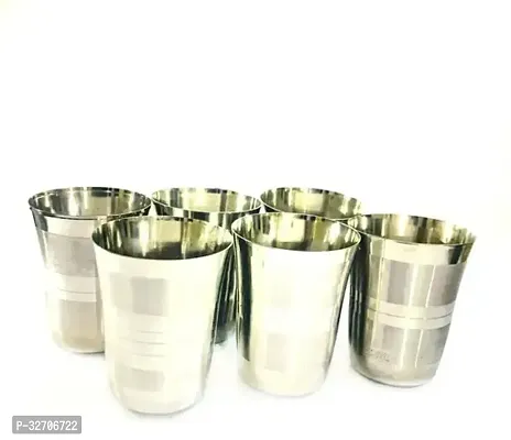 Stylish Stainless Steel Glass 3Inch Glass 150 ml, Steel Pack of 6-thumb0