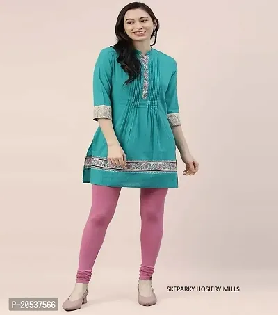 Fabulous Pink Cotton Lycra  Churidaars For Women-thumb5