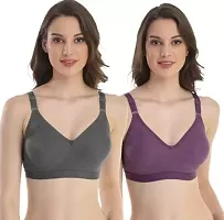 DEVANSHI GEMS Women's Cotton Non-Padded Non-Wired Regular Everyday Bra {Multicolor} {Pack of 3} Size :- 38-thumb1