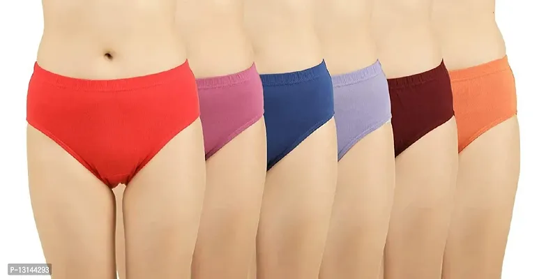 DEVANSHI GEMS Women's Cotton Regular Seamless Everyday Panty (Multicolored) (Pack of 6 Size :- 32