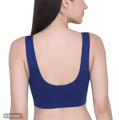 DEVANSHI GEMS Women's Cotton Non-Padded Non-Wired Regular Sports Bra (Multicolor) (Pack of 3) Size :- 32-thumb2