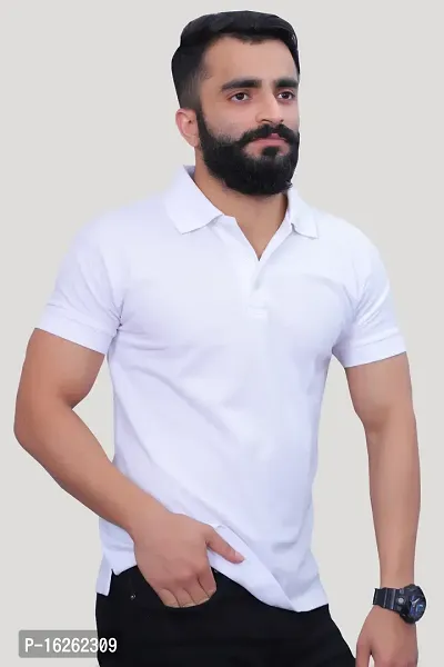 White Color Polo T Shirts-thumb0