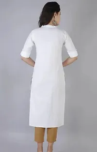 Beautiful Cotton White Solid Kurta For Women-thumb1