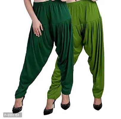 Casuals Women's Viscose Patiala Pants Combo Pack Of 2 (Multicolored)-thumb3