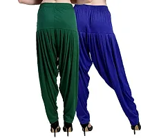 Casuals Women's Viscose Patiala Pants Combo Pack Of 2 (DarkGreen and Royal Blue ; XL)-thumb3