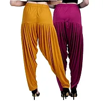 Casuals Women's Viscose Patiala Pants Combo Pack Of 2 (Multicolored)-thumb3