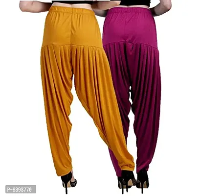 Casuals Women's Viscose Patiala Pants Combo Pack Of 2 (Multicolored)-thumb4