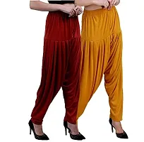 Casuals Women's Viscose Patiala Pants Combo Pack Of 2 (Multicolored)-thumb1