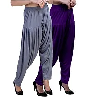 Casuals Women's Viscose Patiala Pants Combo Pack Of 2 (Multicolored)-thumb1