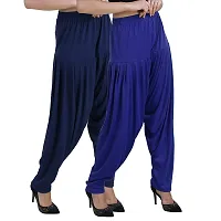 Casuals Women's Viscose Patiyala/Patiala Pants Combo 2(Navy Blue and Royal Blue; X-Large)-thumb1