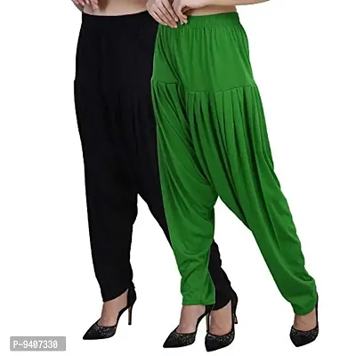 Casuals Womens Patiyala/Patiala Pants Combo Pack Of 2(Black and Green XXX-Large)