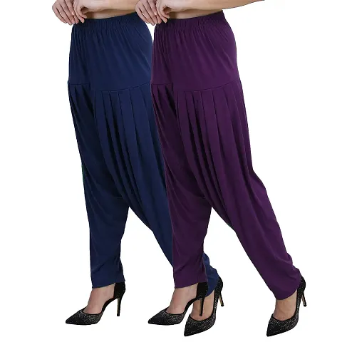 Stylish Viscose Rayon Solid Salwar for Women Pack of 2