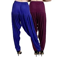 Casuals Women's Viscose Patiala Pants Combo Pack Of 2 (RoyalBlue and Dark Maroon ; L)-thumb3