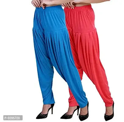 Casuals Women's Viscose Patiala Pants Combo Pack Of 2 (Multicolored)-thumb0