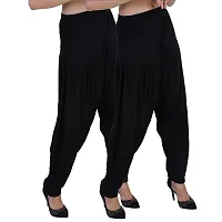 Casuals Women's Viscose Patiala Pants Pack of 2(Black and Black; 4XL)-thumb1
