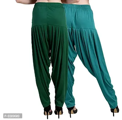 Casuals Women's Viscose Patiala Pants Combo Pack Of 2 (Multicolored)-thumb4