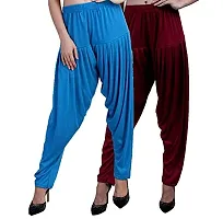 Casuals Women's Viscose Patiala Pants Combo Pack Of 2(Multicolored)-thumb2