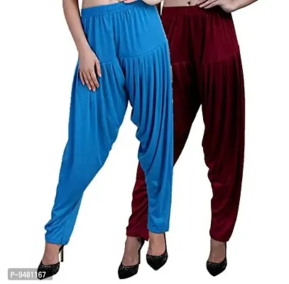 Casuals Women's Viscose Patiala Pants Combo Pack Of 2(Multicolored)-thumb3