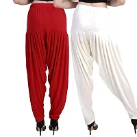 Casuals Women's Viscose Patiyala/Patiala Pants Combo 2 (Red and Multi-Coloured)-thumb2