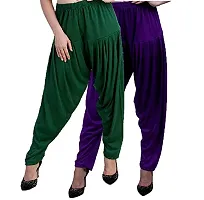 Casuals Women's Viscose Patiala Pants Combo Pack Of 2 (Multicolored)-thumb2