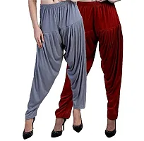 Casuals Women's Viscose Patiala Pants Combo Pack Of 2 (Multicolored)-thumb2