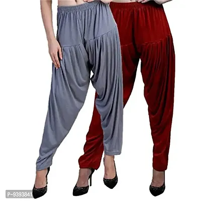 Casuals Women's Viscose Patiala Pants Combo Pack Of 2 (Multicolored)-thumb3