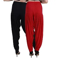 Casuals Women's Viscose Patiyala/Patiala Pants Combo 2(Black and Multi-Coloured)-thumb3