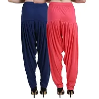 Casuals Women's Viscose Patiyala/Patiala Pants Combo 2 (Navy Blue and Multi-Coloured)-thumb2