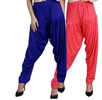 Casuals Women's Viscose Patiala Pants Combo Pack Of 2 (RoyalBlue and Dark Pink ; XL)-thumb2