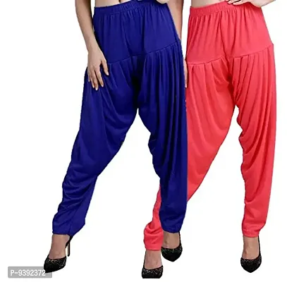 Casuals Women's Viscose Patiala Pants Combo Pack Of 2 (RoyalBlue and Dark Pink ; XL)-thumb3