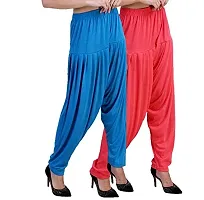 Casuals Women's Viscose Patiala Pants Combo Pack Of 2 (Multicolored)-thumb1