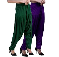 Casuals Women's Viscose Patiala Pants Combo Pack Of 2 (Multicolored)-thumb1