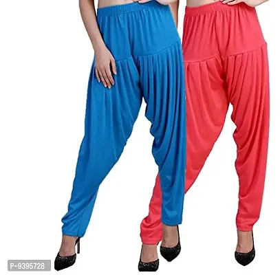 Casuals Women's Viscose Patiala Pants Combo Pack Of 2 (Multicolored)-thumb3