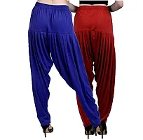 Casuals Women's Viscose Patiala Pants Combo Pack Of 2 (RoyalBlue and Red Maroon ; XL)-thumb3