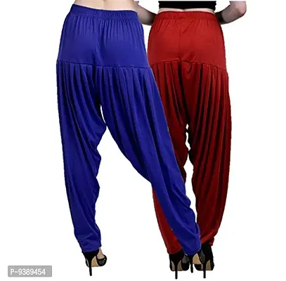 Casuals Women's Viscose Patiala Pants Combo Pack Of 2 (RoyalBlue and Red Maroon ; XL)-thumb4