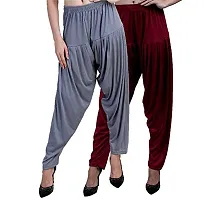 Casuals Women's Viscose Patiala Pants Combo Pack Of 2 (Multicolored)-thumb2